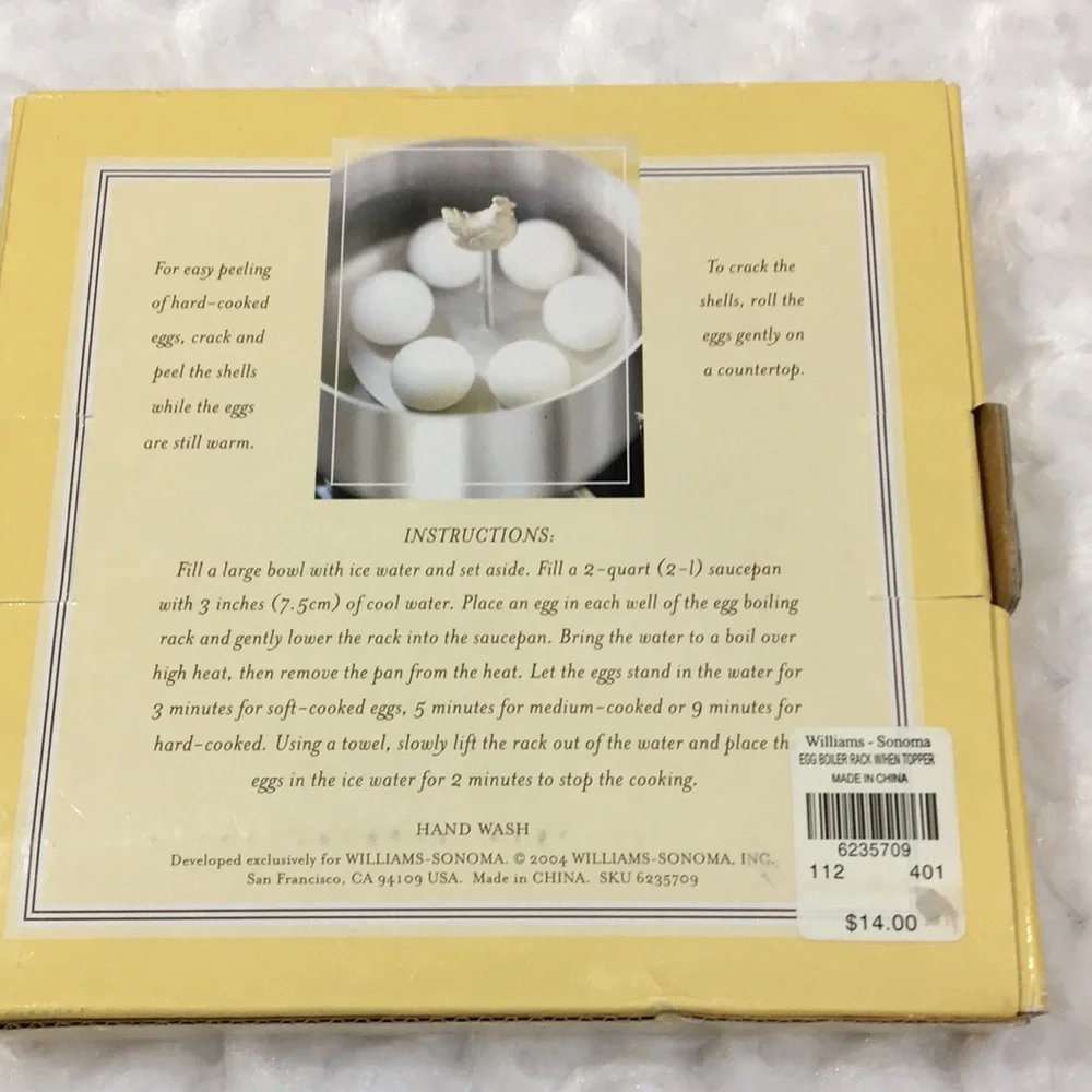 Williams Sonoma Egg Boiling Rack with Hen Handle